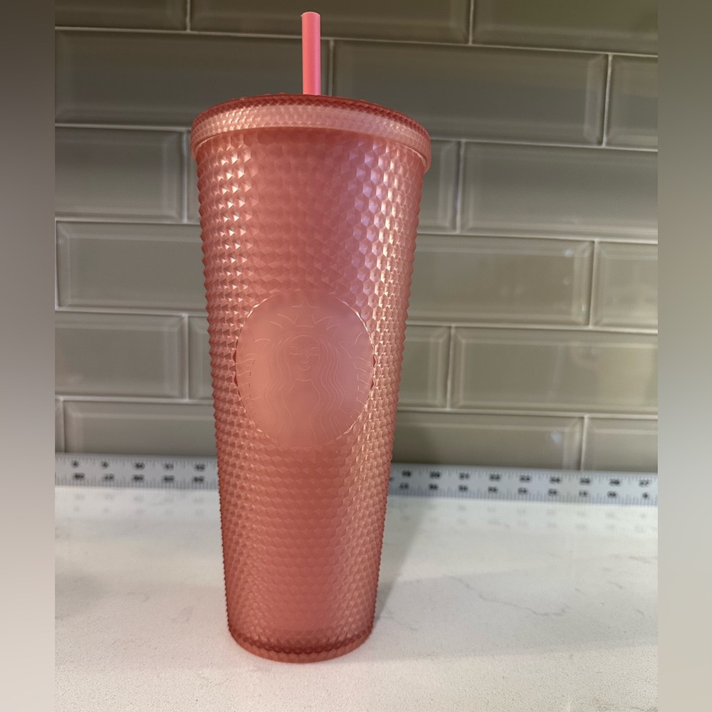 Starbucks 2022 PINK LEMONADE JELLY STUDDED 24oz SOFT TOUCH Tumbler Cold Cup NEW